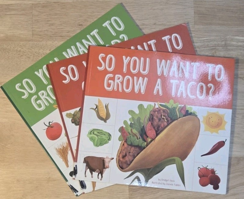 Kids «Grow Your Food» Book Lot – Taco & Salad by Bridget Heos – STEM…