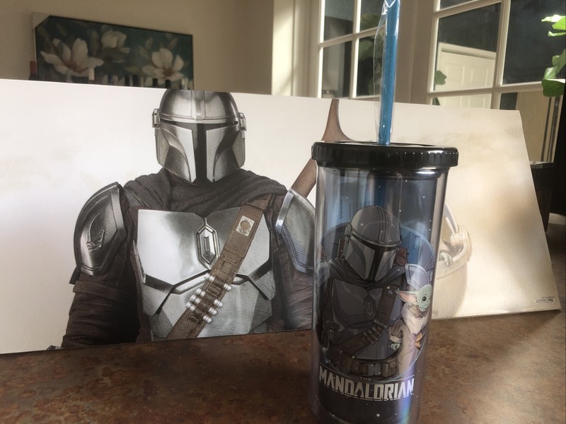 The Mandalorian Star Wars Pint Glass Cup Travel Tumbler Drinkware Grogu 20oz