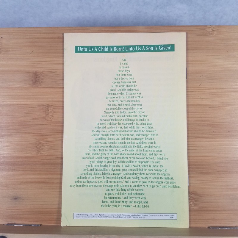 Redeeming Love: Advent Reflections - 1993 Stapled Booklet by Paul K. Peterson gallery