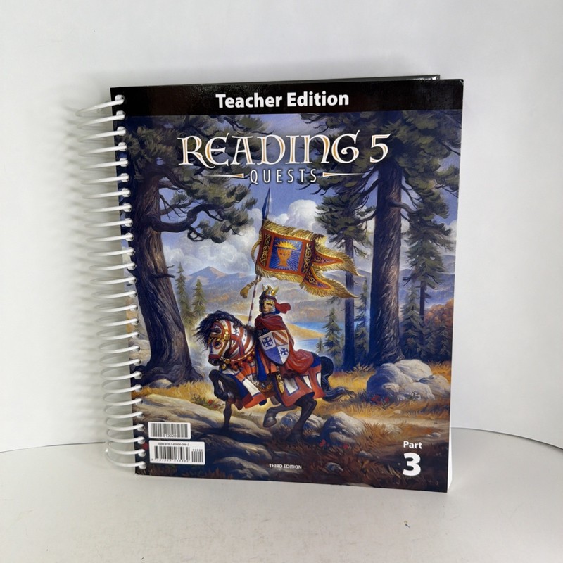 Reading 5 Quests Teacher Edition Part 3 Third Edition BJU Press 2020 Spiral