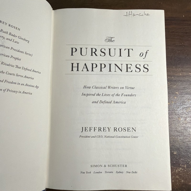 Pursuit of Happiness : How Classical Writers on Virtue Inspired the Lives of the gallery