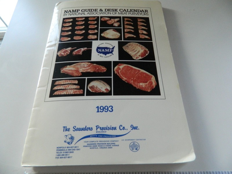 THE MEAT BUYERS GUIDE +Desk Calendar North American Meat Purveyors (1993) READ