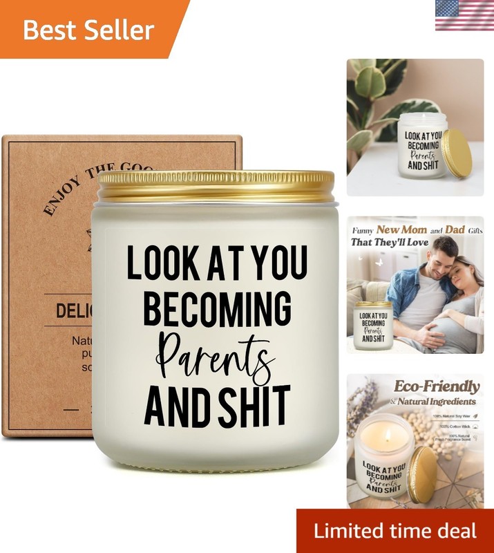 Unique Lavender Candle with Funny Quote – Perfect Congrats Gift for New Parents