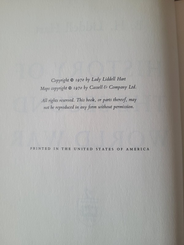 History of the Second World War B. H. Liddell Hart 1970 1st BCE Hardcover w/ DJ gallery