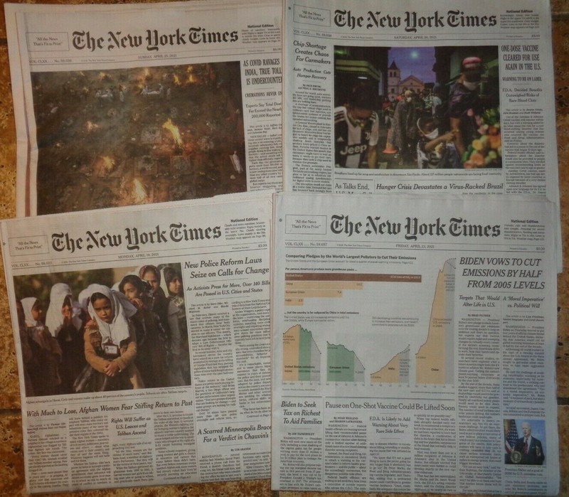 The New York Times newspaper from 12-21-2021 to 9-08-2022