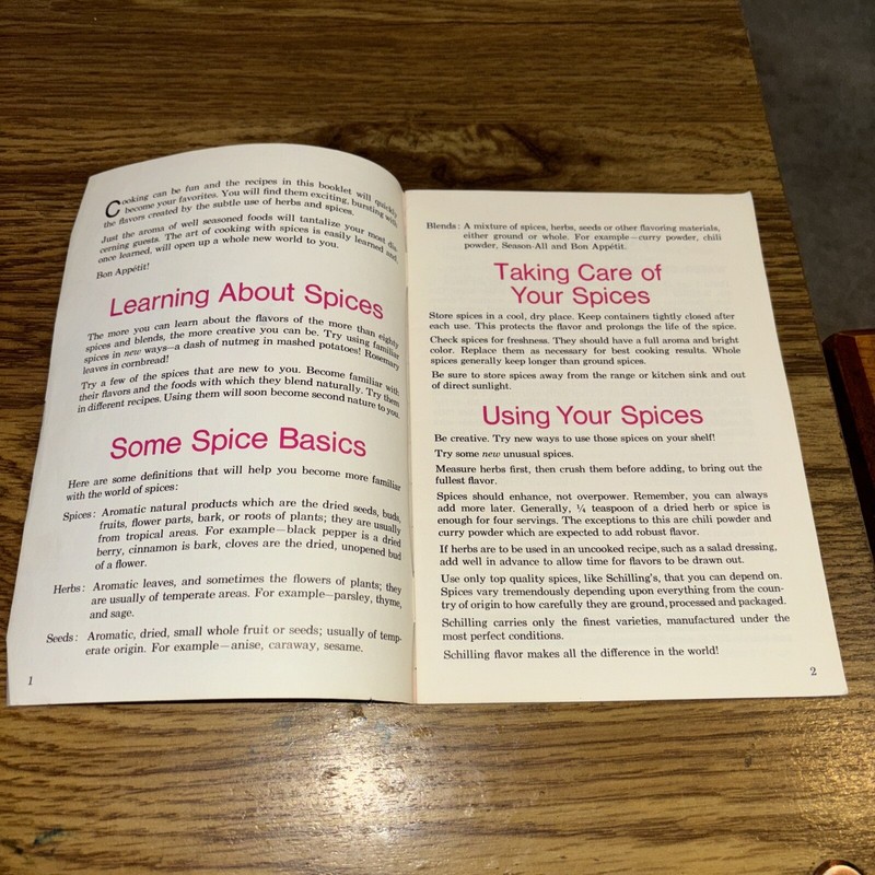 Schilling Gourmet Spice- Gourmet Recipes Booklet , 34 pages gallery