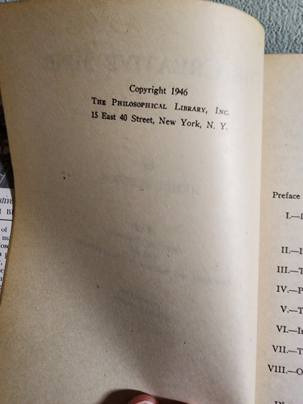 The Creative Mind - Henri Bergson, Vintage 1946 1st Edition Hardcover w/ Mylar gallery