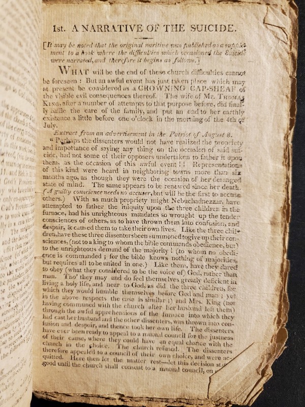 1809 Utica Oneida New York NY History NARRATIVE OF SUICIDE Wife Of Thomas King gallery