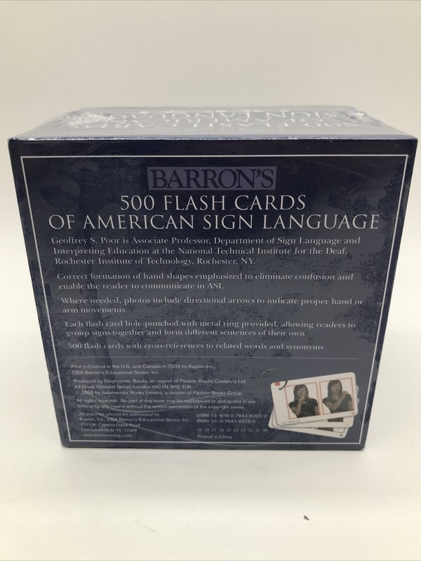 Barron's 500 Flash Cards of American Sign Language (Cards)-Sealed gallery