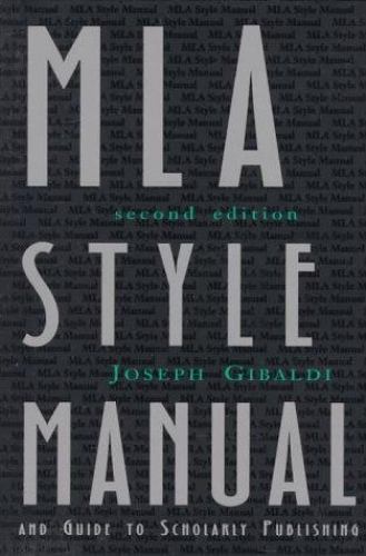 MLA Style Manual and Guide to Scholarly P- hardcover, Joseph Gibaldi, 0873526996