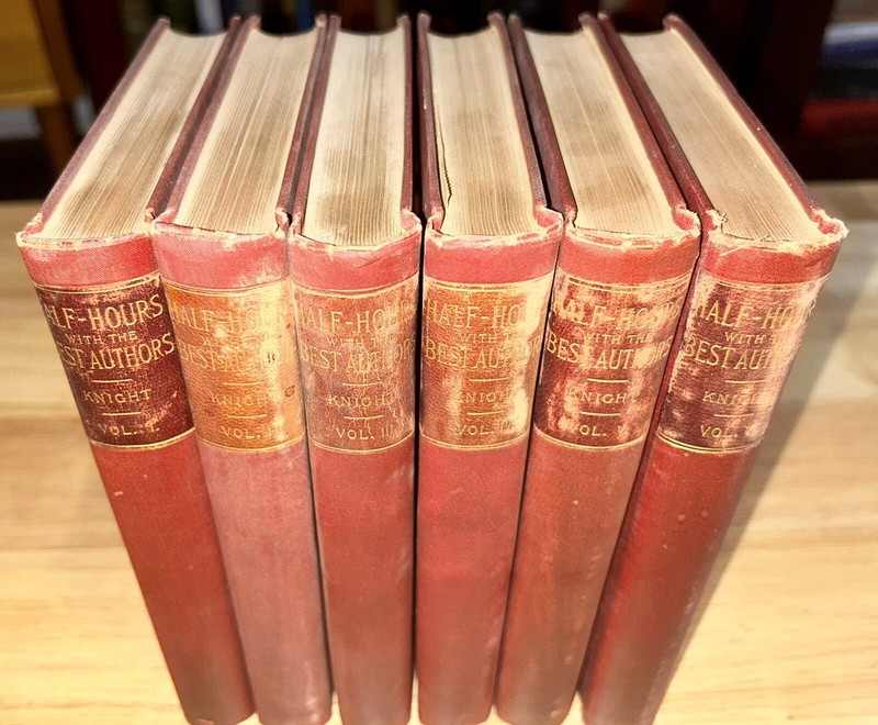 RARE Half Hours with the Best Authors, Knight, 6 Volumes, Antique Hardcover gallery