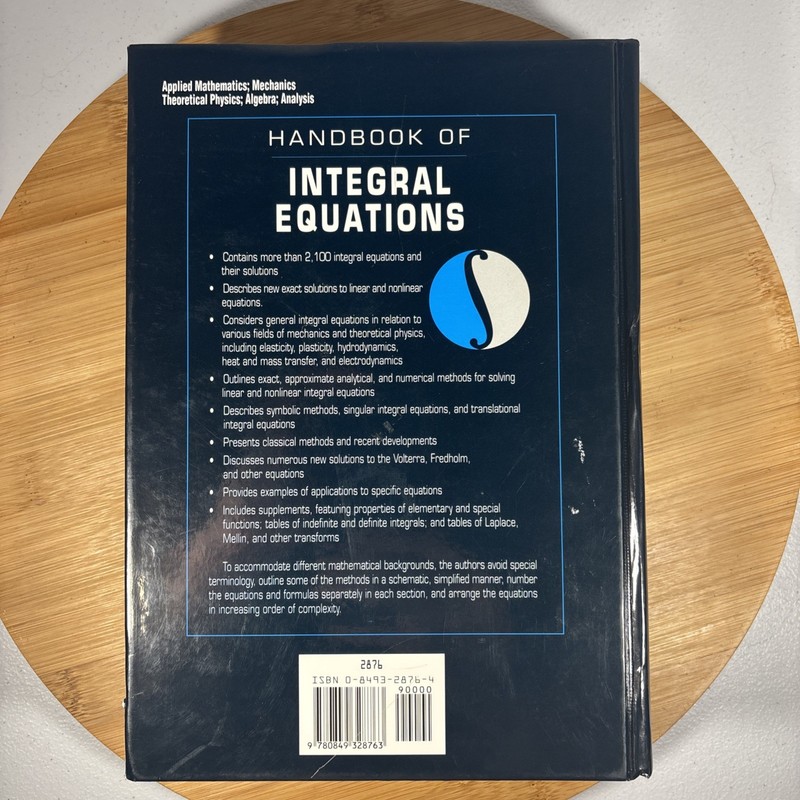 USED Handbook Of Integral Equations Andrei D. Polyanin & Alexander Manzhirov CRC gallery