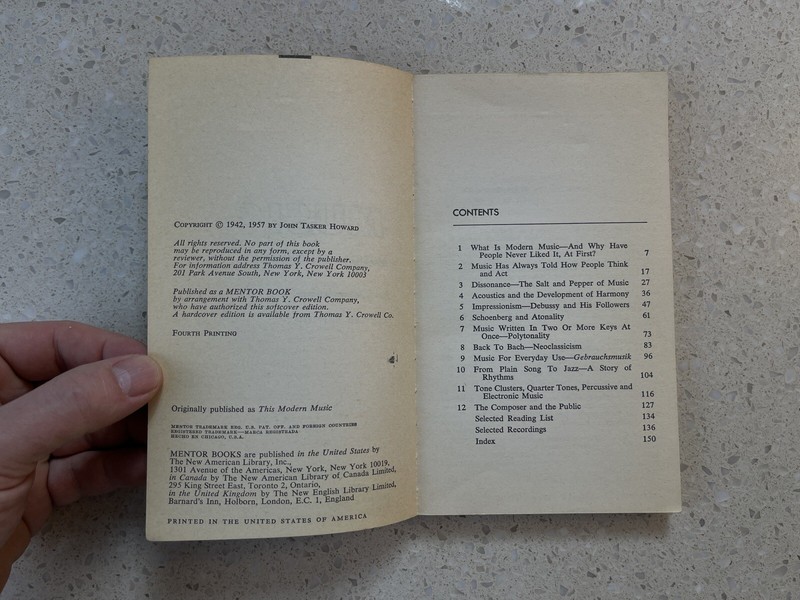 Modern Music - John Tasker Howard & Jame Lyons - 1962 - A Mentor Book - S4 gallery