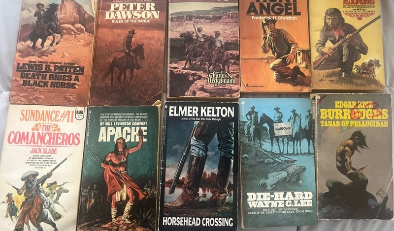 Lot of 10 Vintage Western Paperback Books Titles In Pics SH-9