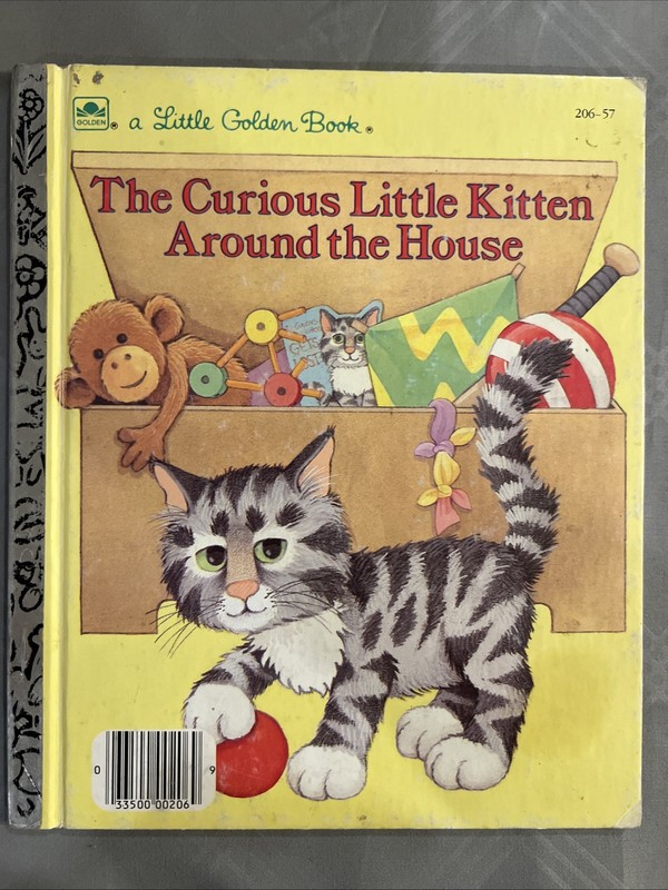 Vintage A Little Golden Book The Curious Little Kitten Around The House #663