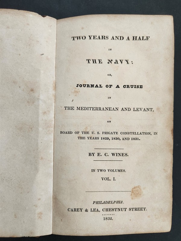 1832 antique NAVY JOURNAL US FRIGATE CONSTELLATION maritime MEDITERRANEAN V1 gallery