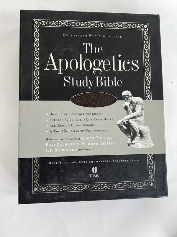 The Apologetics Study Bible Ted Cabal Holman CSB Brown Genuine Leather Indexed