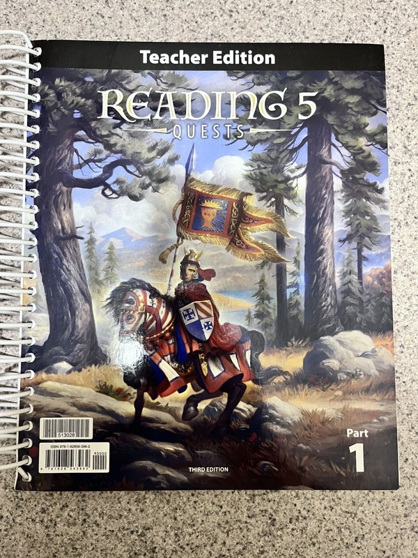 BJU Press Reading 5 School Curriculum Lot of 8 pieces – 3rd Edition good