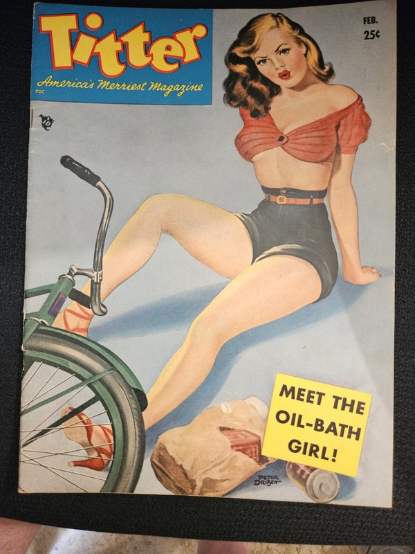 1951 "Titter" Magazine February Pin-Up By Peter Driben Pulp Genre Pulp Fiction gallery