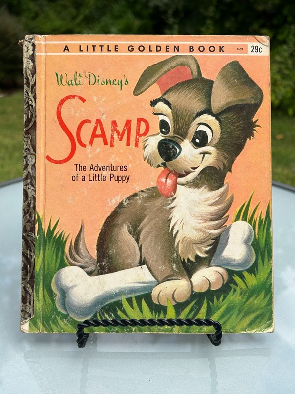 Vintage 1957 Little Golden Book Walt Disney’s Scamp “E” Edition