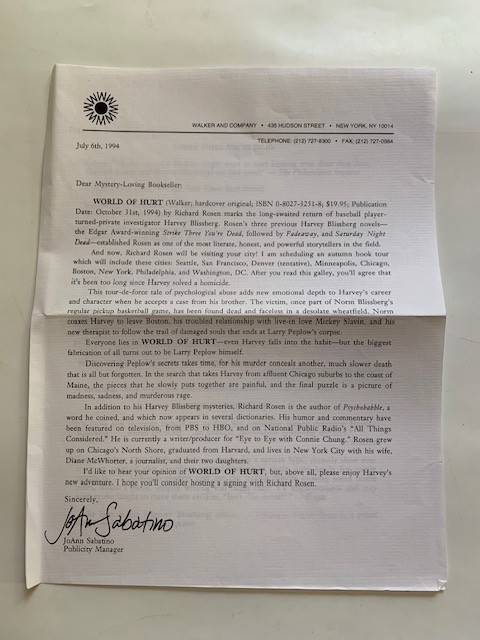 WORLD OF HURT - UNCORRECTED PROOF BY RICHARD ROSEN gallery