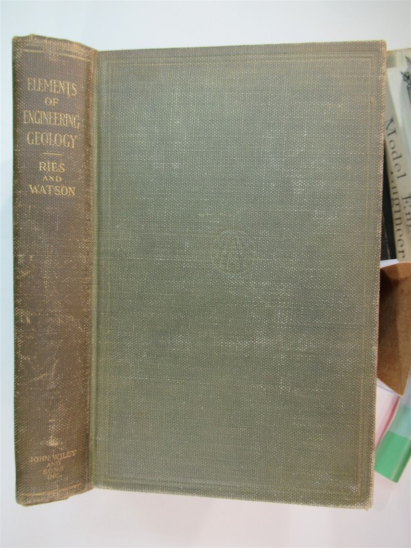 1921 1st ed ELEMENTS OF ENGINEERING GEOLOGY Ries Warson HC 6×9 365 pages