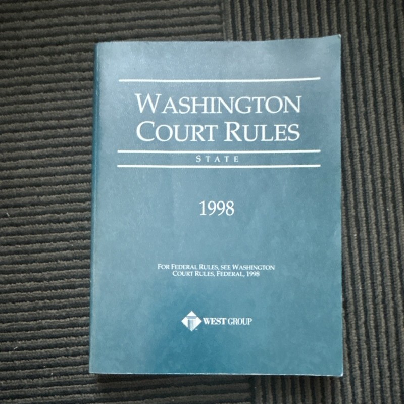 West Group Washington Court Rules State 1998 Paperback Law Statute Book