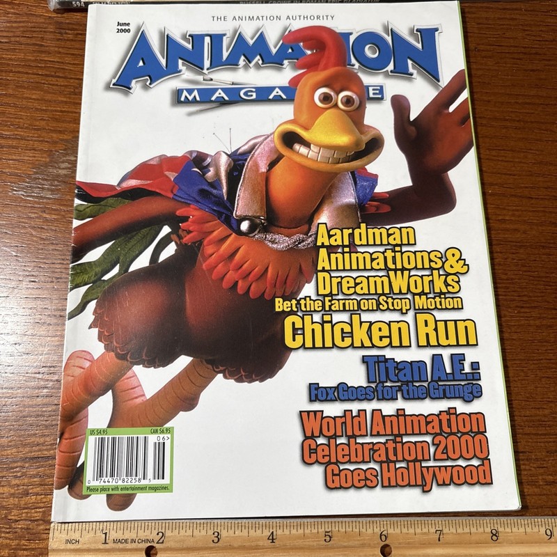 Vintage Animation Magazine Cartoon 2000 June Chicken Run DreamWorks Titan A.E.