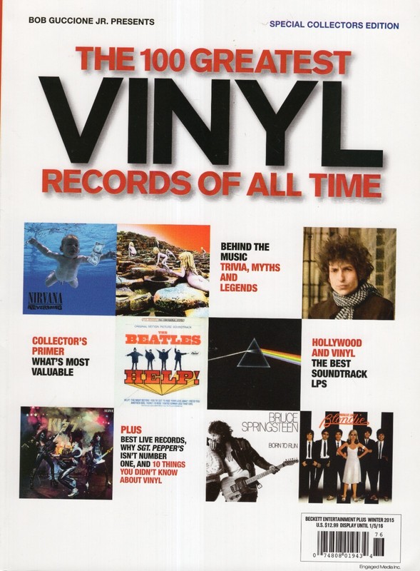 100 Greatest Vinyl Records of All Time Winter 2015 Bob Guccione Jr NM NO LABEL