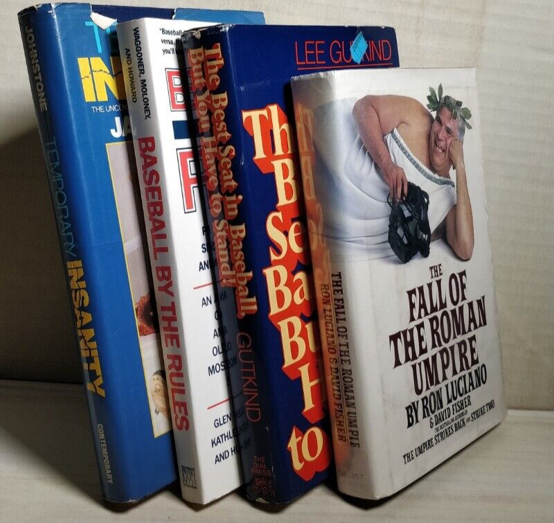 Lot Of 4 HC Baseball Books Fall roman umpire best seat in baseball insanity S9