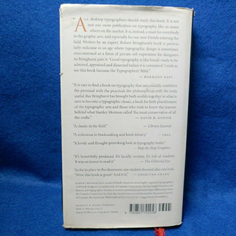 The Elements Of Typographic Style Robert Bringhurst 2004 Hardcover DJ Rev Ed gallery