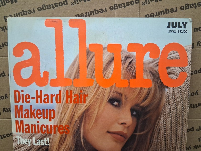 Vintage Allure Magazine July 1992 Claudia Schiffer Cover Fashion Beauty gallery