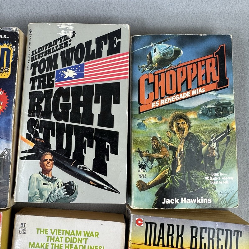 Lot of 8 Vtg Military War Paperback Books World War II, Space Race CIA Cold War gallery