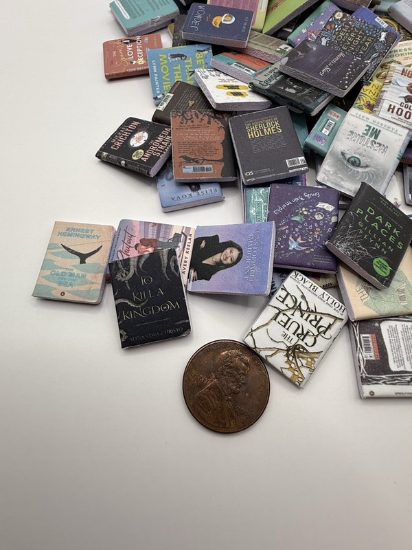 Mini Books Random Assorted Set Of 20 , Paper Crafted Novels. For Decorating Only gallery