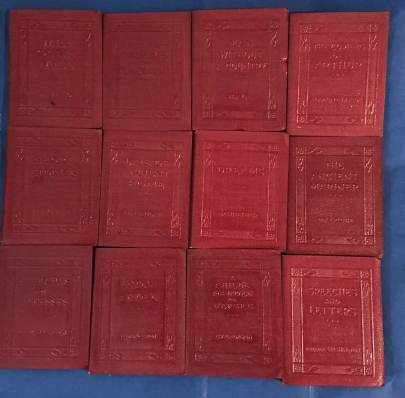 Robert K. Haas – 12 Little Luxart Red Leather Library Books