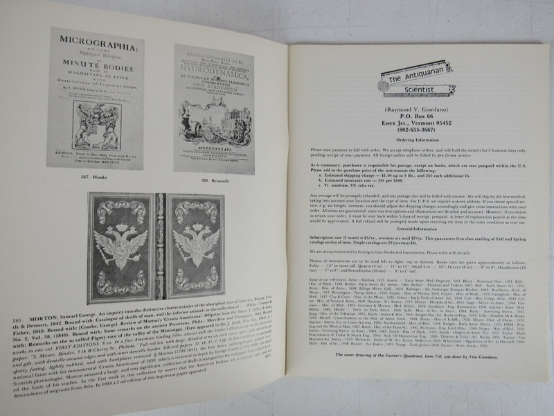 The Antiquarian Scientist Rare Books & Instruments of Science Catalog #3 WT3 gallery