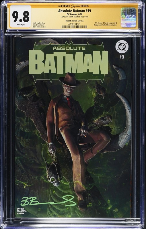 ABSOLUTE BATMAN #19 BJORN BARENDS TRADE VARIANT SIGNED BY BJORN BARENDS CGC 9.8