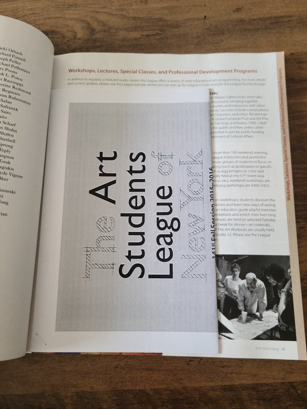The Art Students League of New York 2015-2016 paperback illustrated gallery
