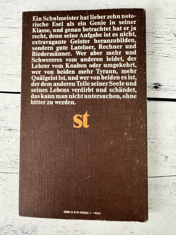 Unterm Rad Hermann Hesse Beneath Wheel German Nobel Suhrkamp Taschenbuch 1972 PB gallery