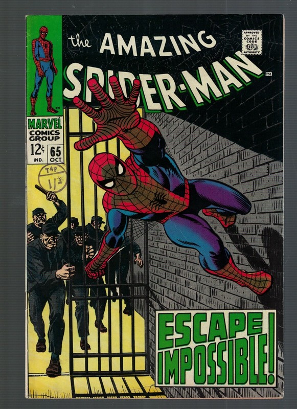 Marvel comics Amazing Spiderman 65 1968 7.0 FN /VFN Avengers Escape impossible