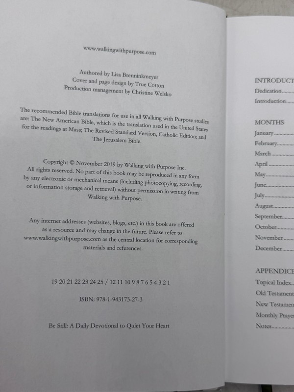 Be Still Lisa Brenninkmeyer 2019 Signed Devotional Christian Walking with gallery
