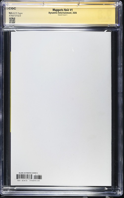 THE MUPPETS NOIR #1 SIGNED AND SKETCHED BY ROGER LANGRIDGE CGC 9.8 gallery