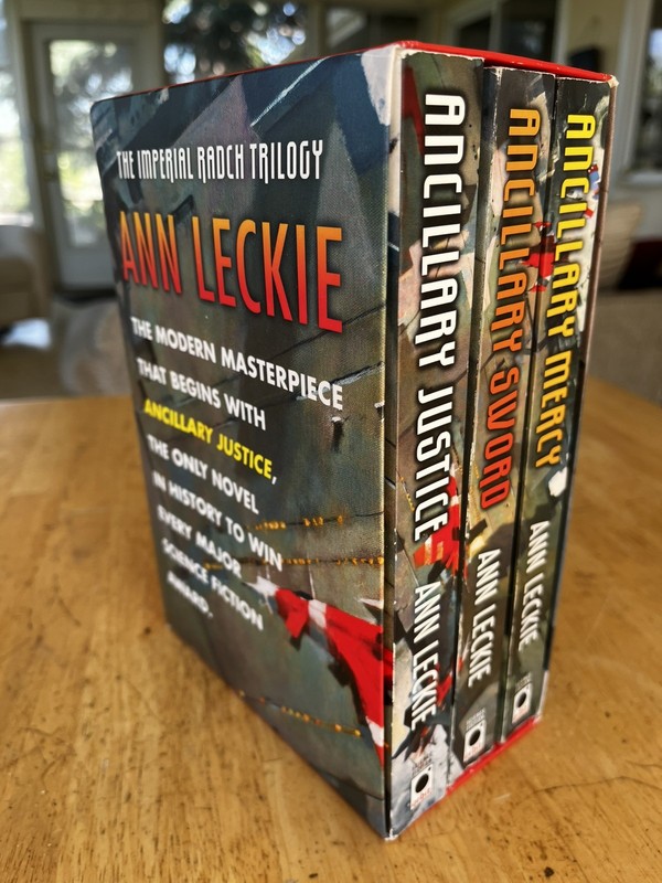 Ann Leckie Imperial Radch Trilogy ANCILLARY Justice, Sword, Mercy Orbit PB Box gallery