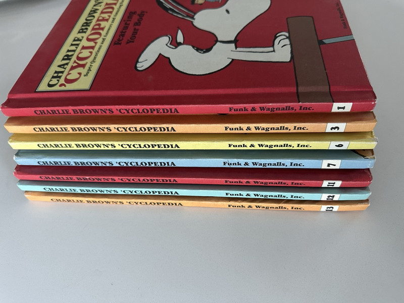Charlie Brown’s ‘Cyclopedia HC Illus Funk & Wagnalls 1980 Vol 1 3 6 7 11-13