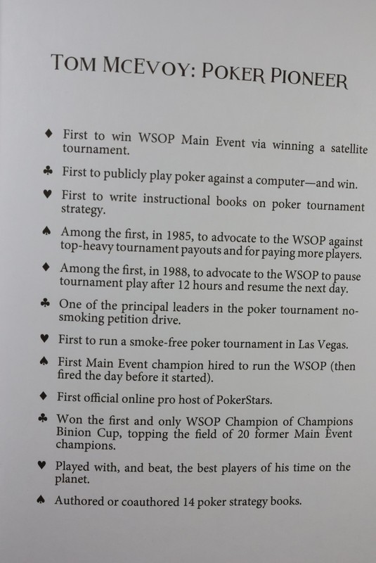 Poker Pioneer book by and about Tom McEvoy hardback 490 pages great read 2024 gallery