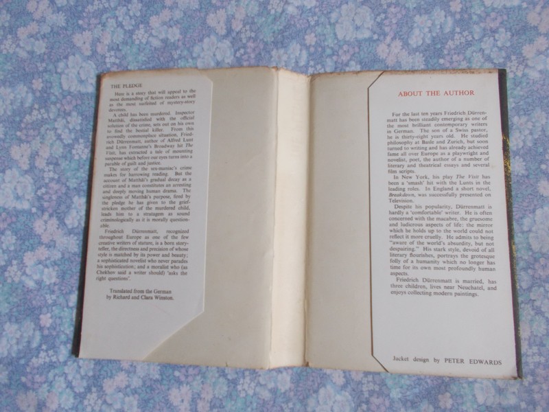 Friedrich Durrenmatt THE PLEDGE 1959 UK 1st dw novel sex crime mystery gallery
