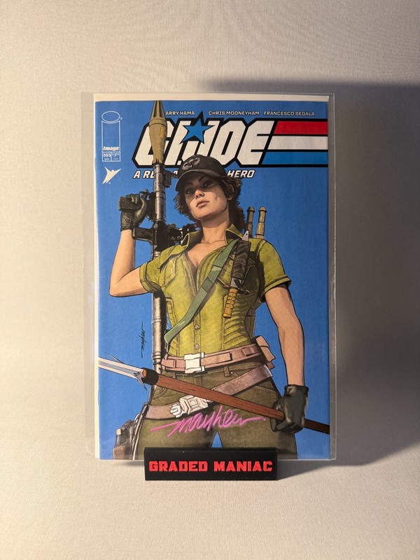 GI Joe #303 Mike Mayhew Trade Dress Variant. Signed with COA