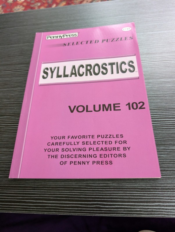Penny Press Syllacrostics Puzzle Book Vol 102 Word Games Teasers
