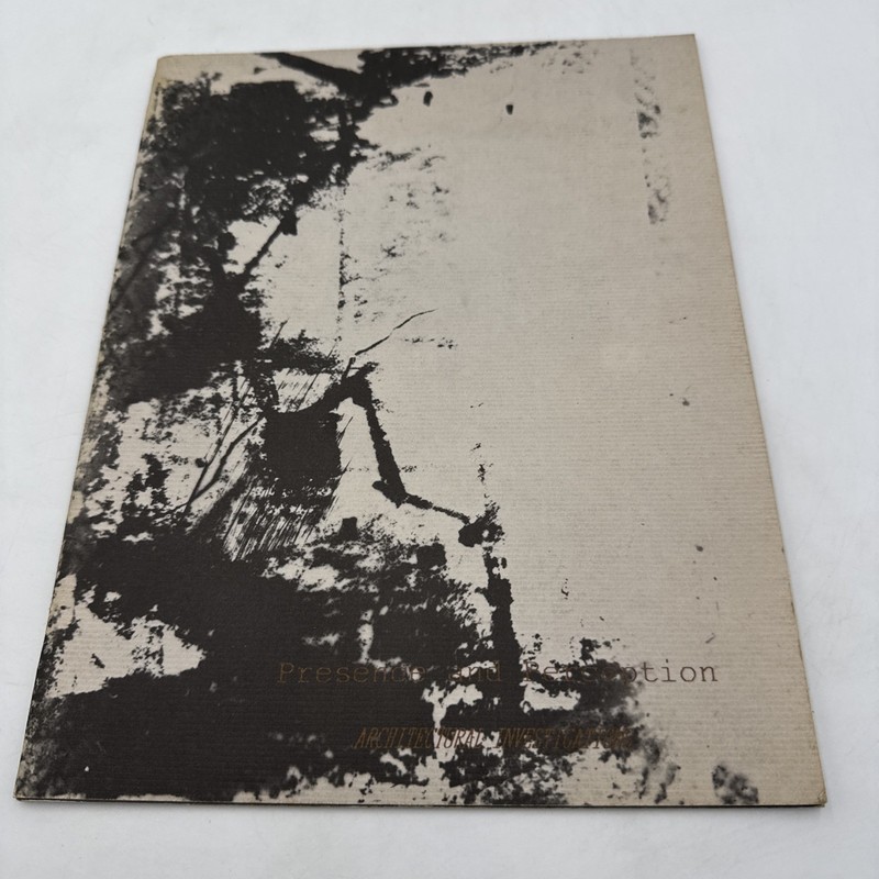 Presence And Perception Architectural Investigations Catalog 1988 Elizabeth NJ