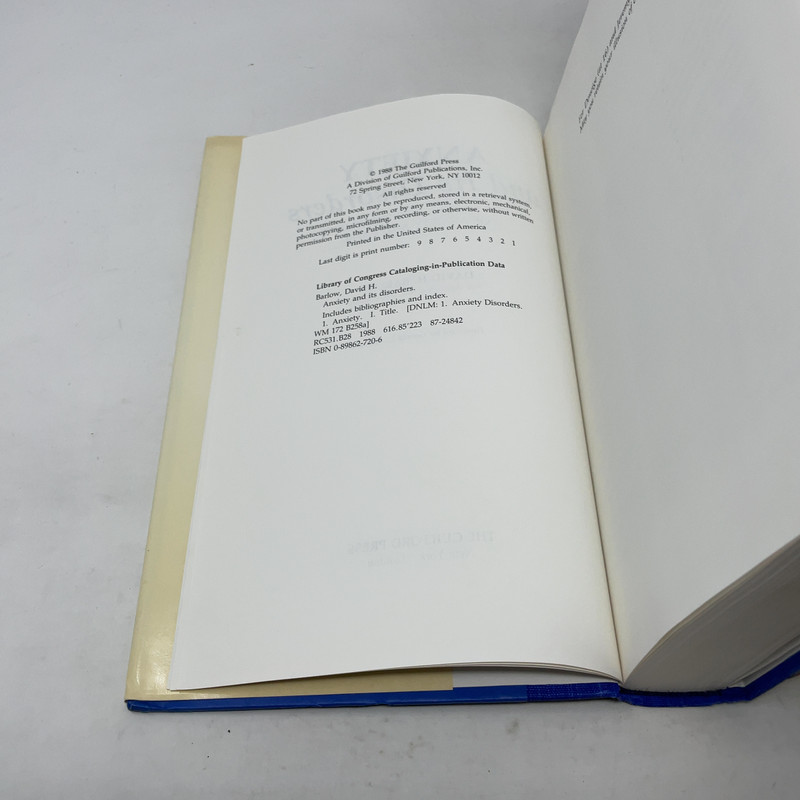 Anxiety and Its Disorders by David H. Barlow HC First Edition Very Good 1988 gallery